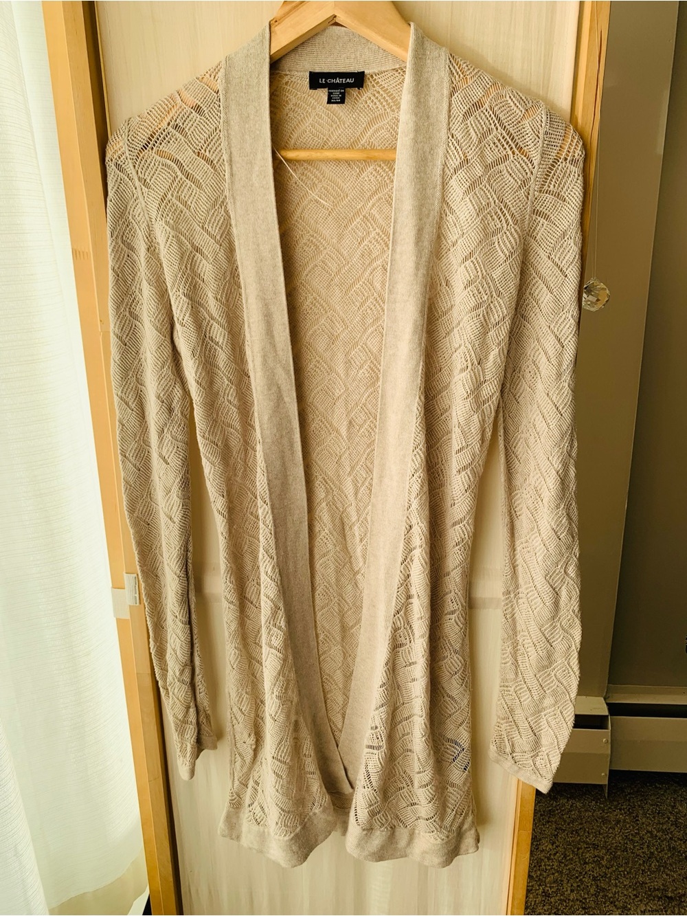 Le Chateau Open Front Lightweight Long Cardigan Duster Small-Medium